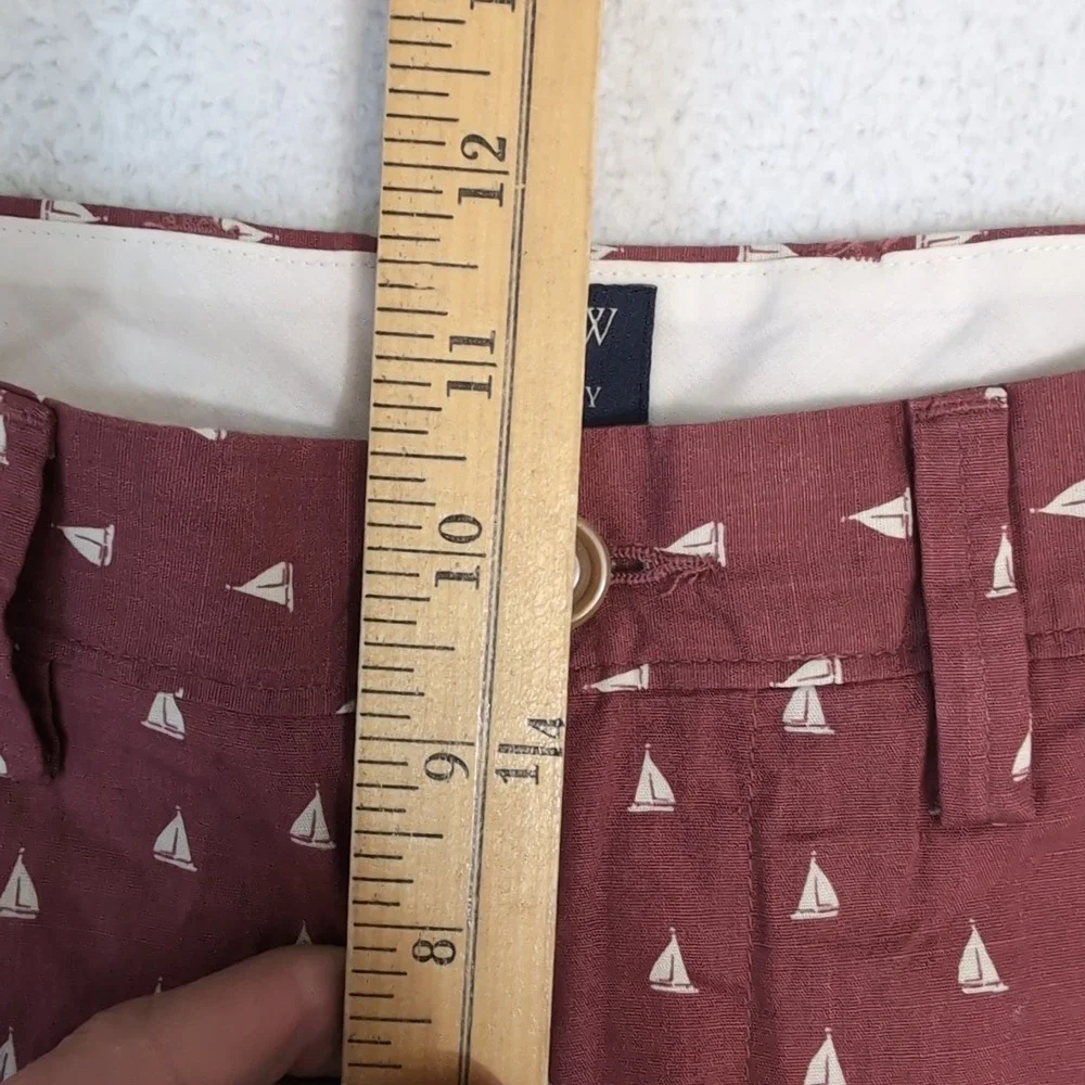 NEW J Crew Mens‎ Short Flat Front Red 30x8.5